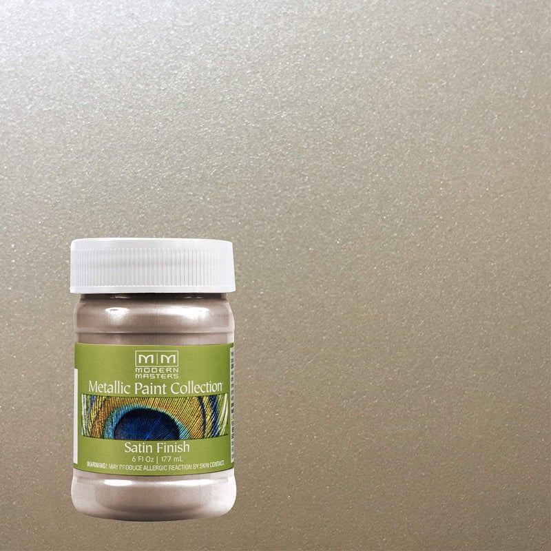 Modern Masters 6 oz Modern Masters ME221 Warm Silver Metallic Paint Collection, Satin Water-Based Decorative Metallic Paint - Image 2